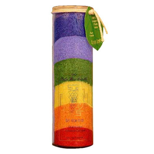 Aloha Bay Sri Yantra Rainbow Chakra Jar Candle, Unscented - 16 Oz